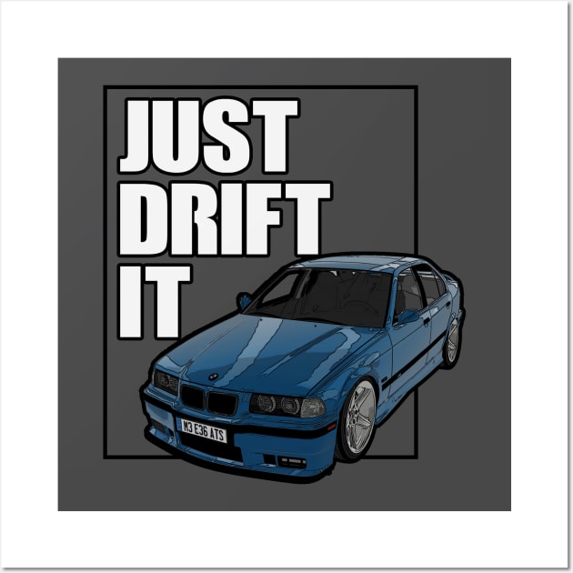 BMW e36 sedan Drift Wall Art by JDMzone